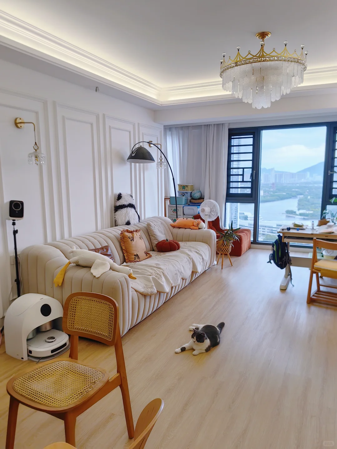 舍弃电视柜,3.95米开间的客厅改成了图书馆