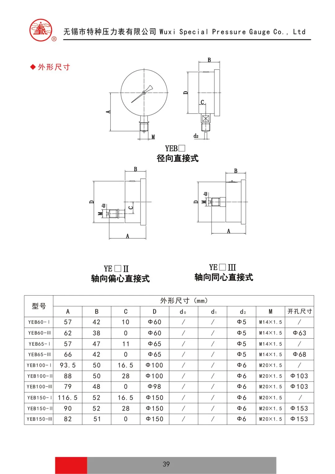 新版选型手册-膜盒压力表&不锈钢膜盒压力表