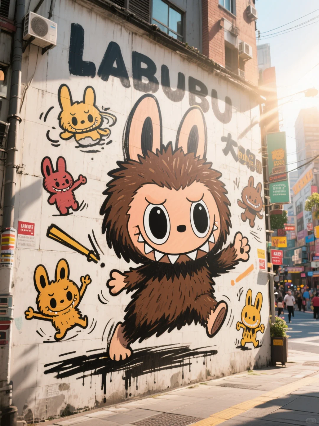 一束光照进来的时候，他竟然笑了，墙绘涂鸦