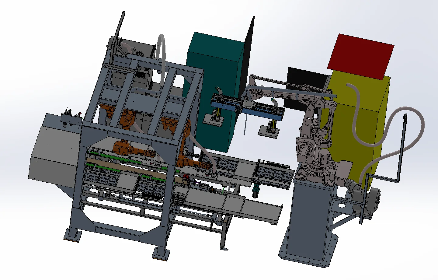 基于ABB六轴工业机器人自动上下料与输送系统