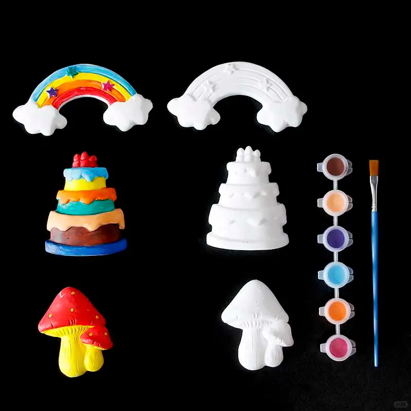 涂色石膏娃娃，儿童手工超有趣?