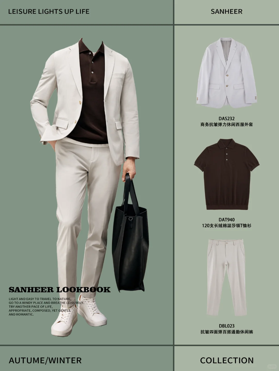 男士轻熟高级感穿搭 日常职场通勤风搭配