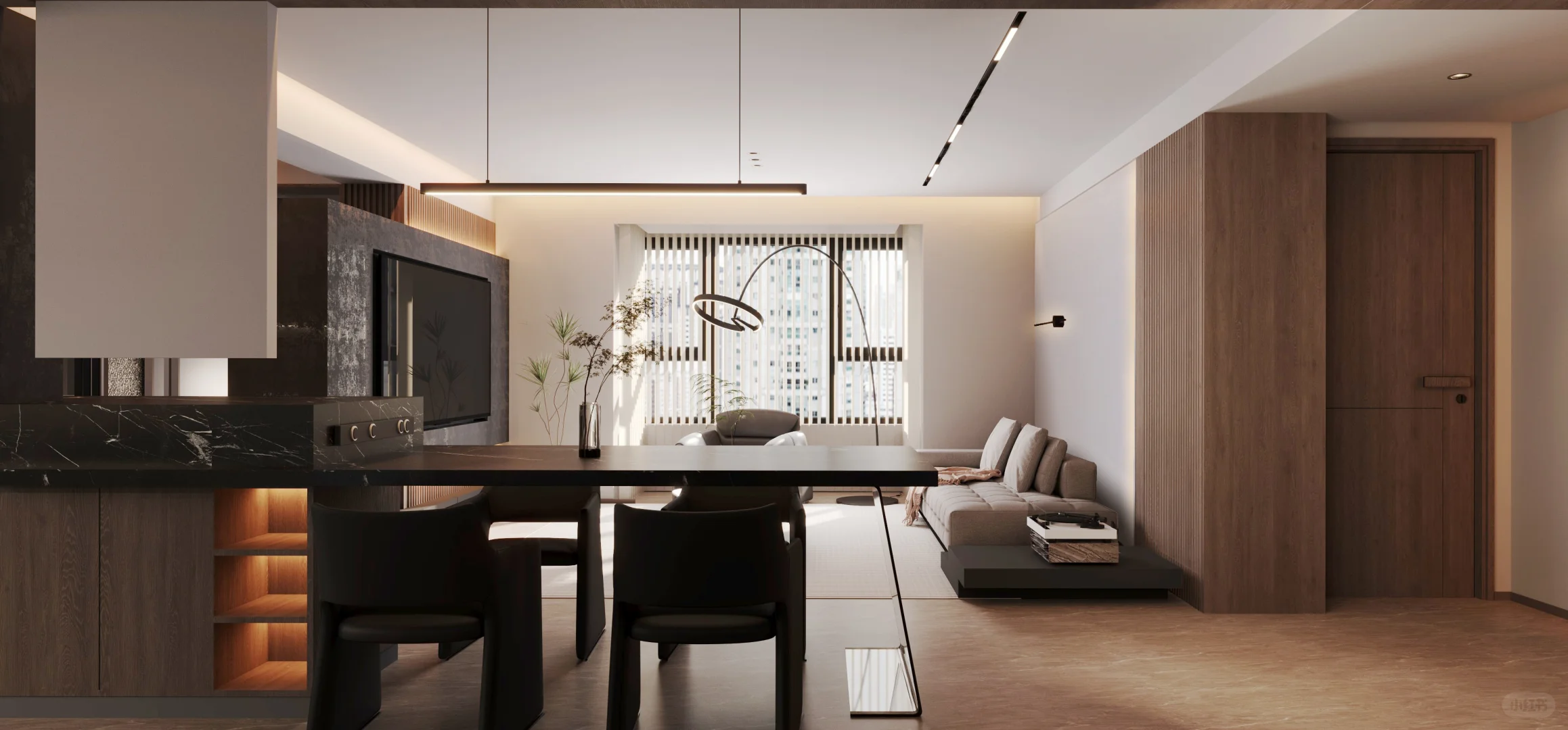 ?150 ㎡|意式|承重柱与岛台结合的艺术