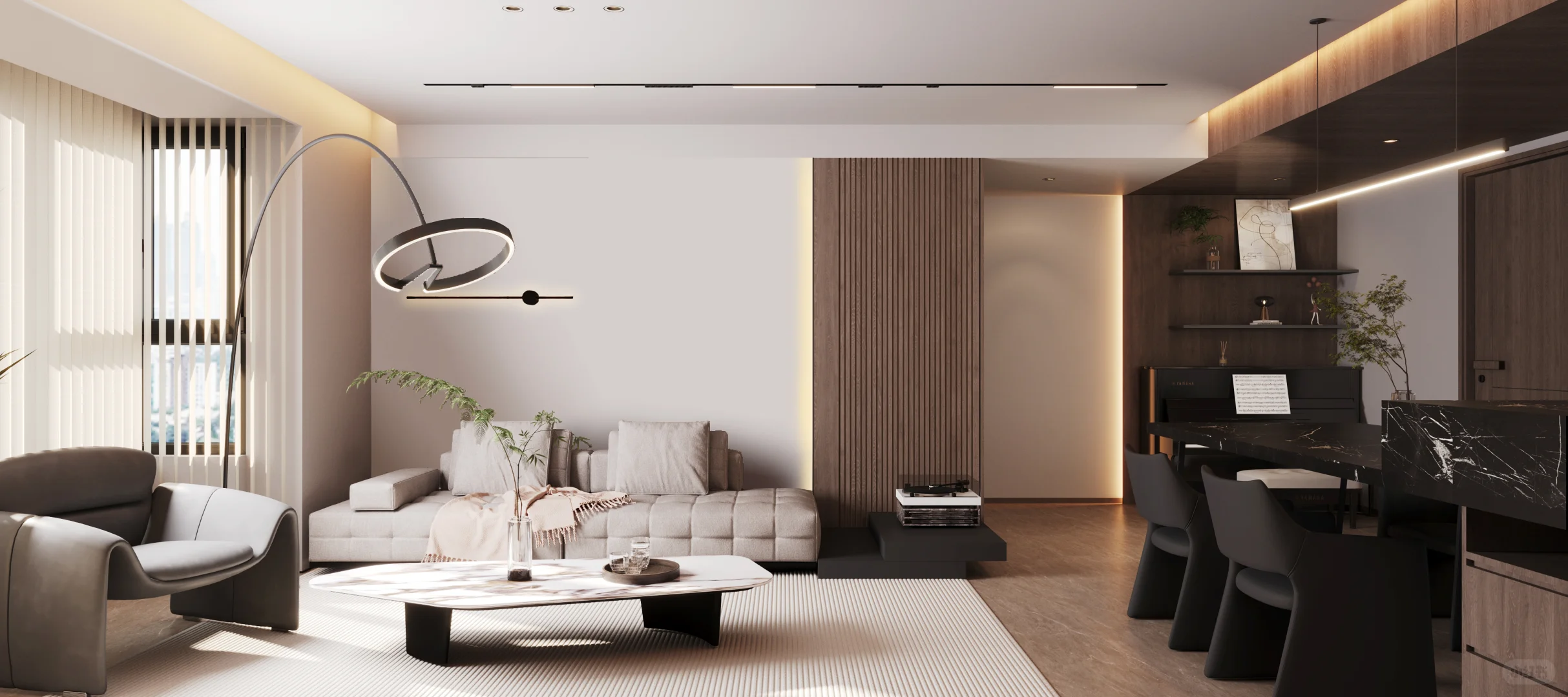 ?150 ㎡|意式|承重柱与岛台结合的艺术