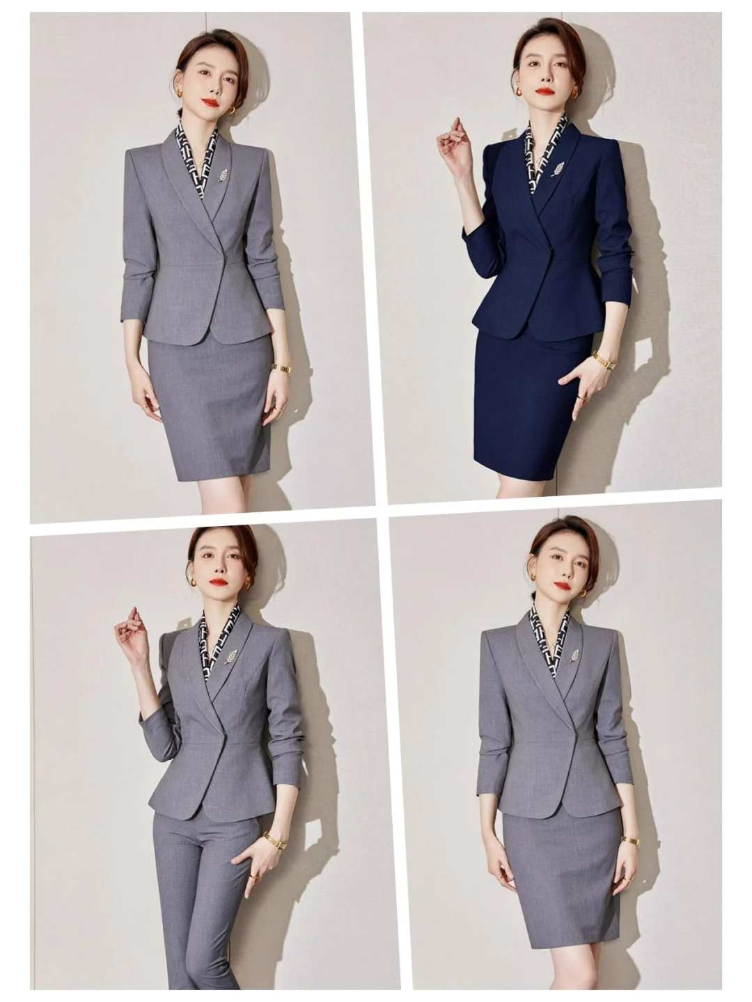秋季高级感时尚气质暗扣西服职场商务正装