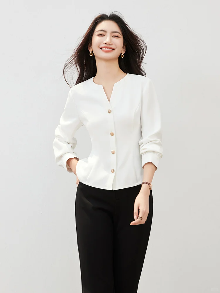 欧莎 · 日常&通勤气质感收腰衬衫