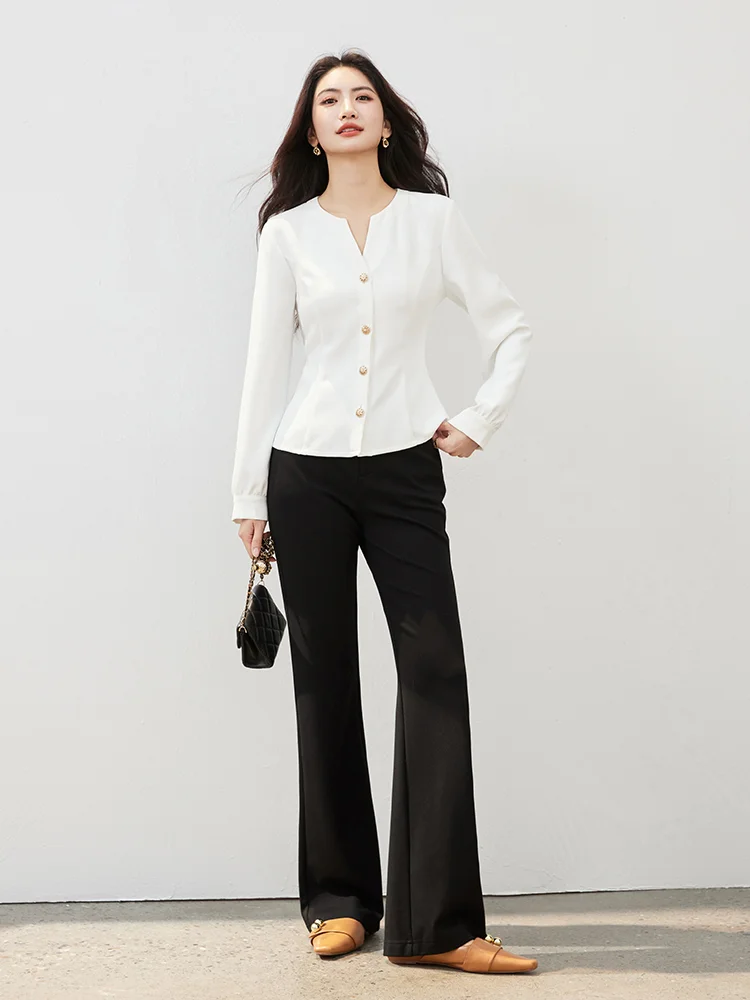 欧莎 · 日常&通勤气质感收腰衬衫