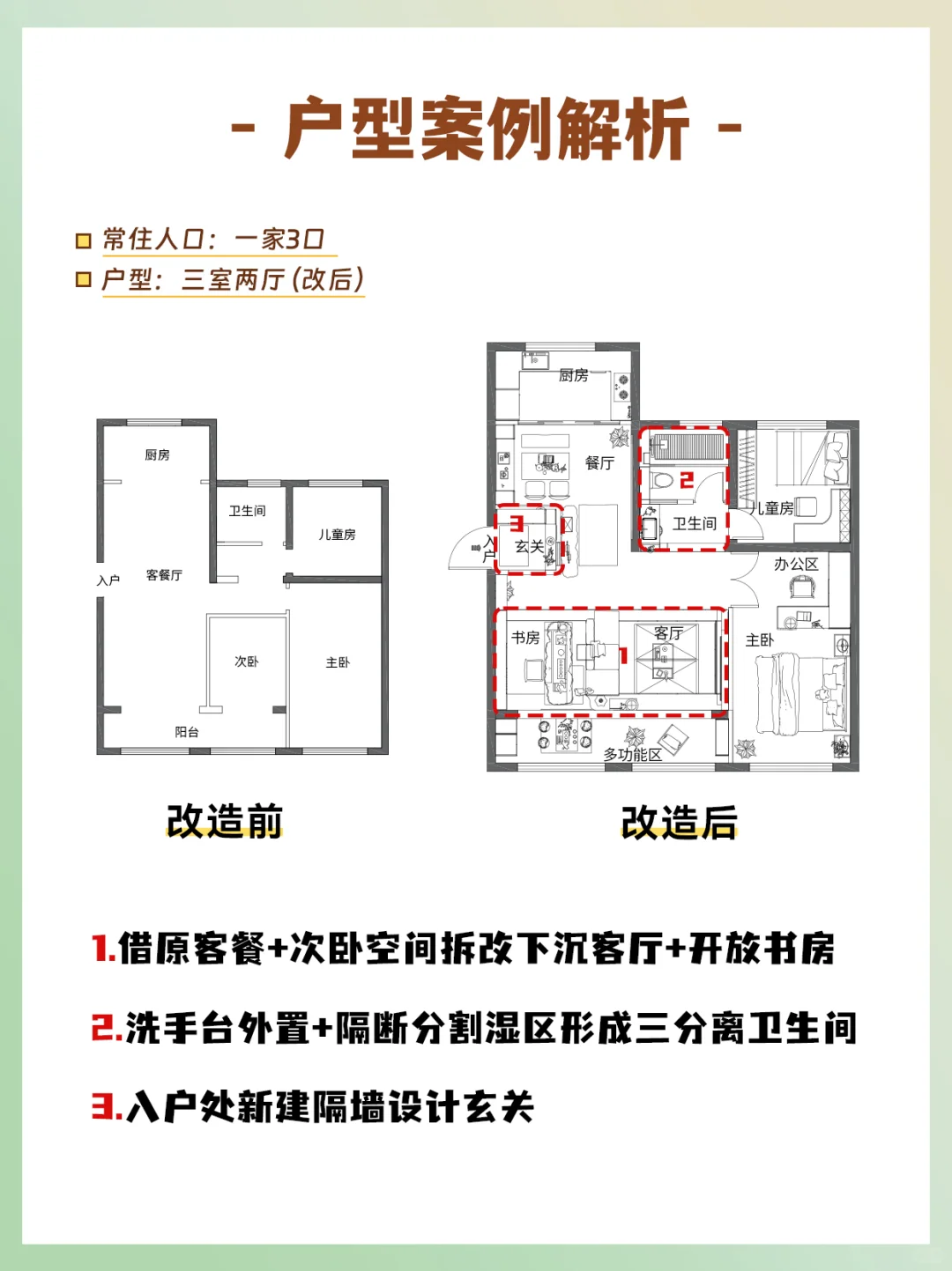 拆墙换下沉客厅+书房,业主说空间利用赚翻