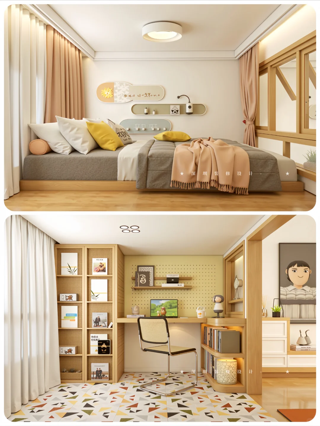 55㎡爆改5房?,双儿童房超强收纳豪宅感