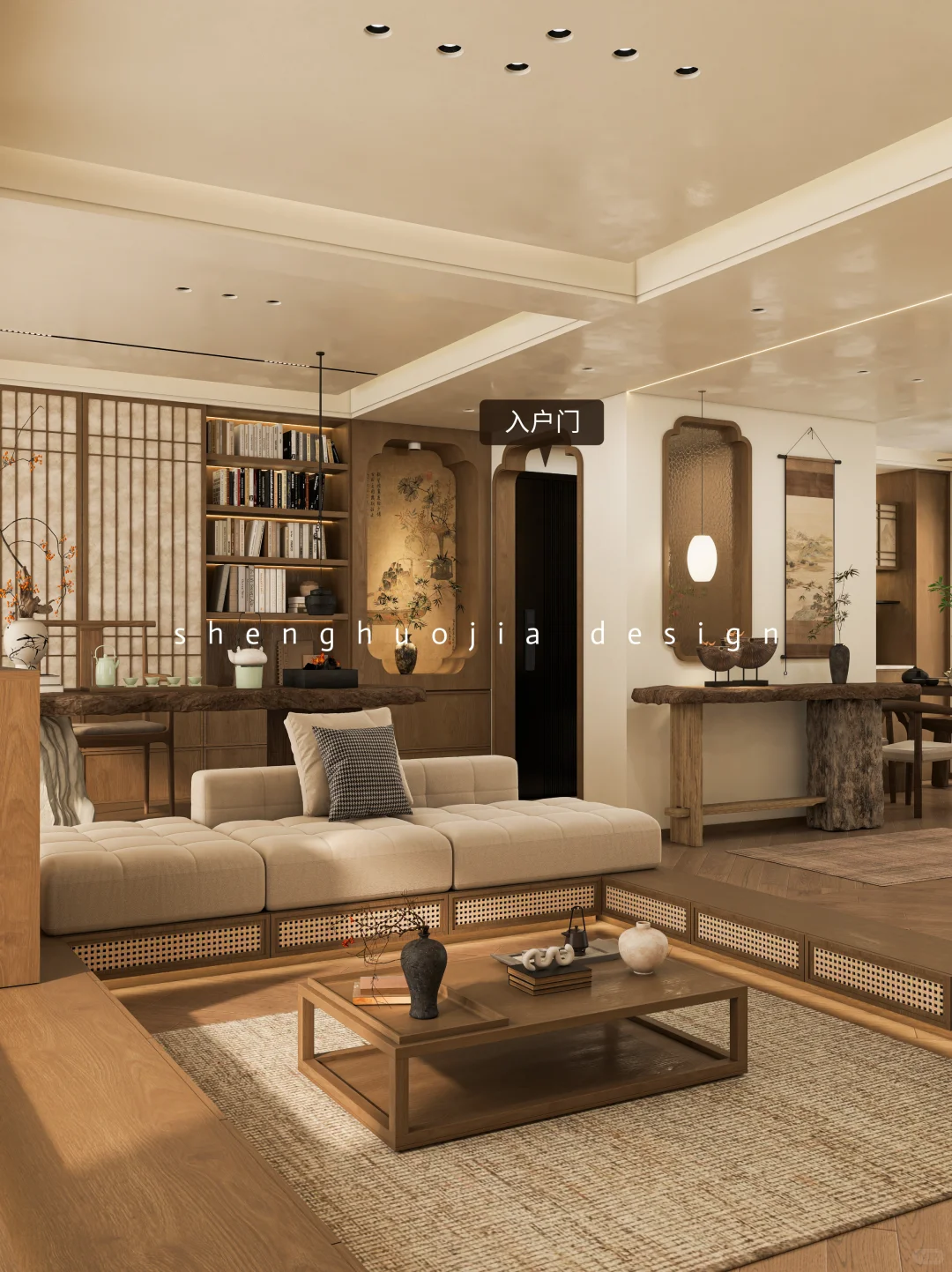 拆墙换下沉客厅+书房,业主说空间利用赚翻