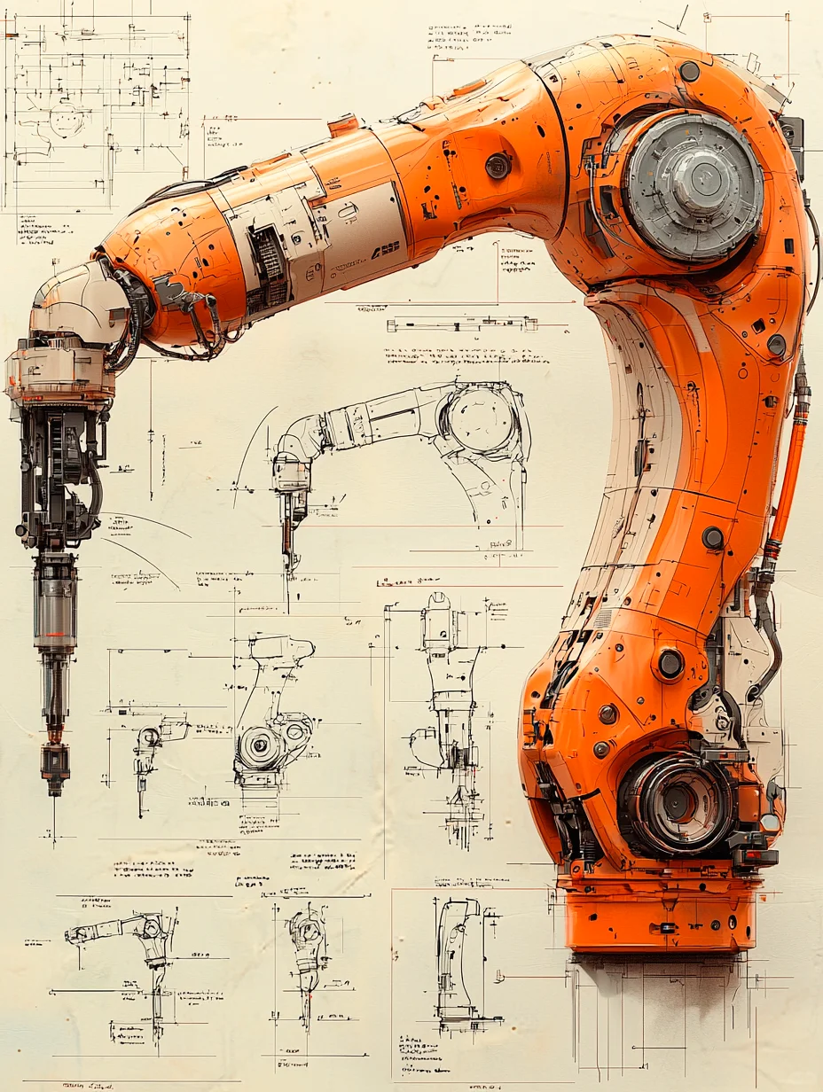 生产自动化·机械臂 设计线稿［咒语］