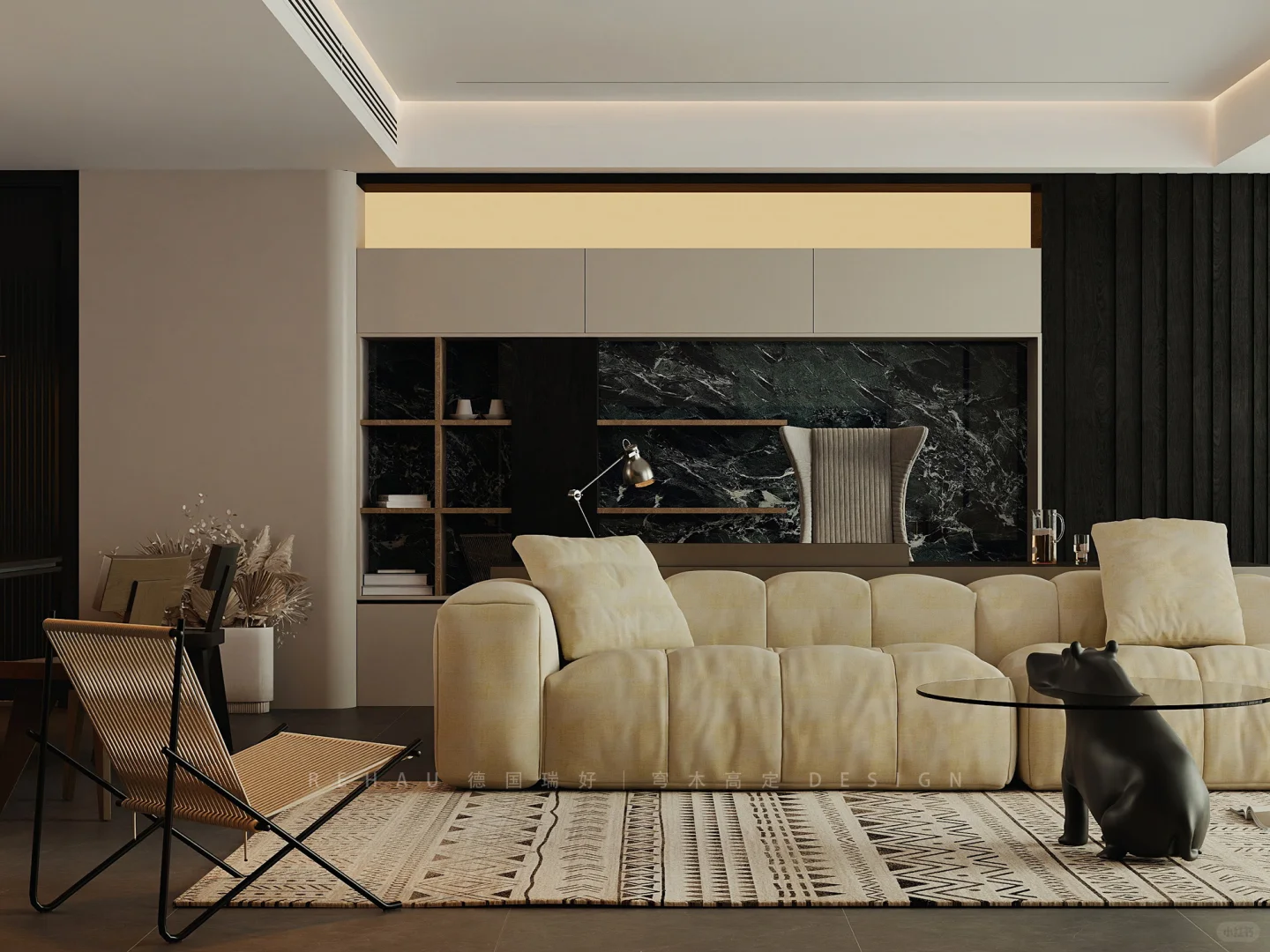 上海汇元玺|客餐厅一体化的全屋定制设计