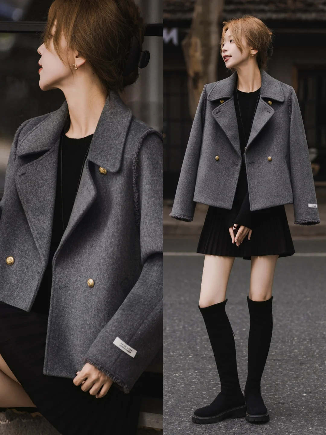 请查收??9套秋冬高智感格雷系穿搭