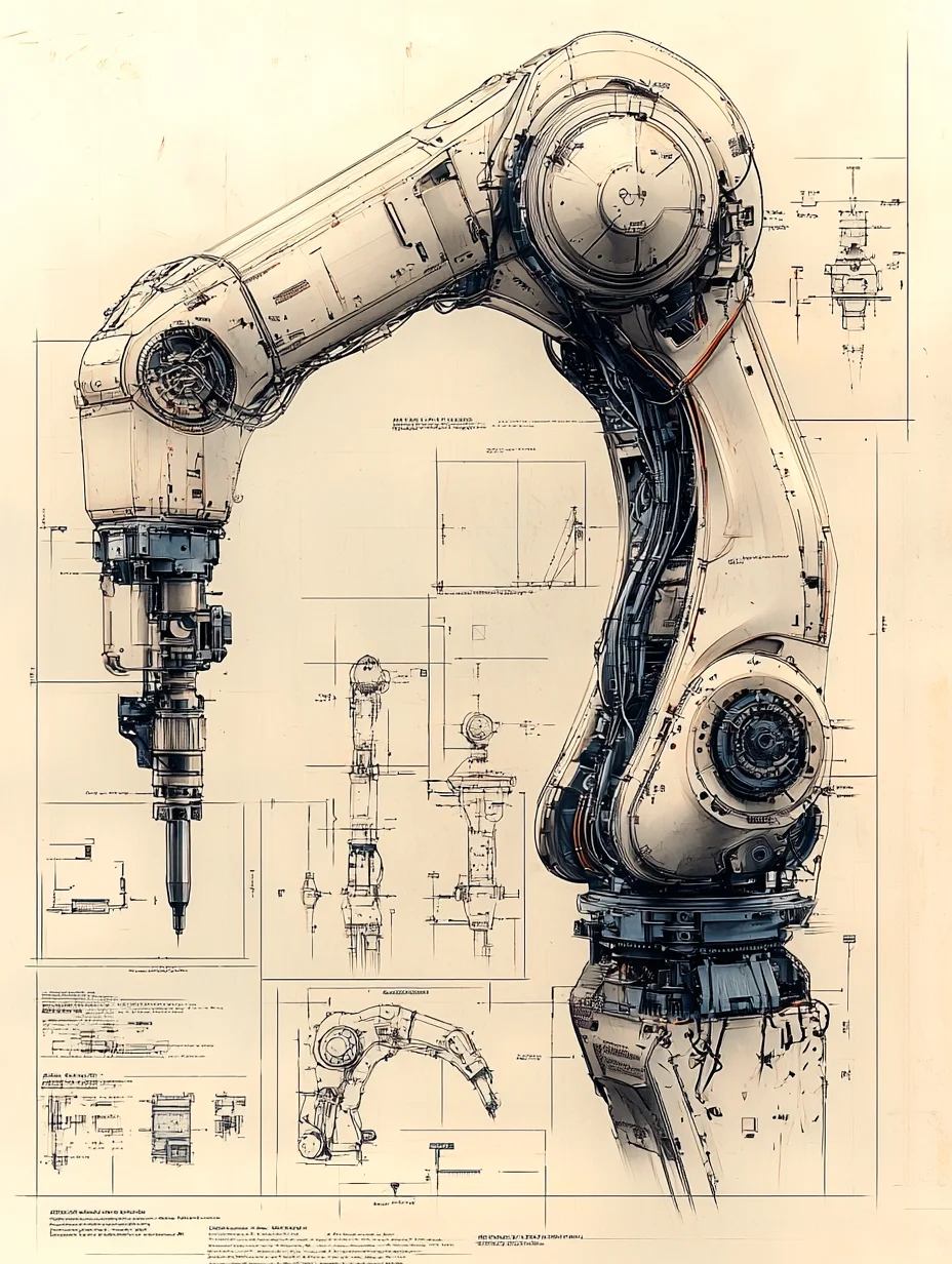生产自动化·机械臂 设计线稿［咒语］