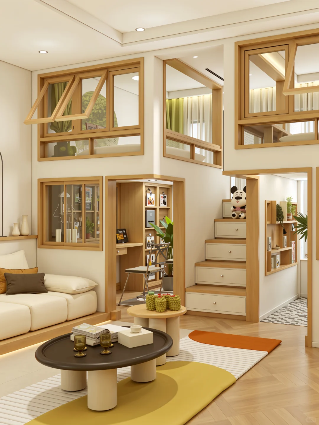 55㎡爆改5房?,双儿童房超强收纳豪宅感