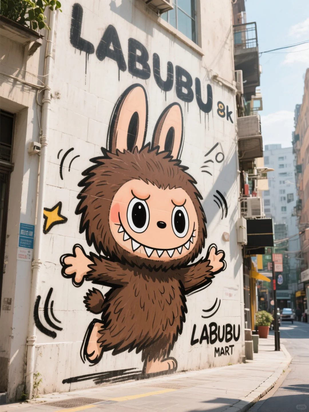 一束光照进来的时候，他竟然笑了，墙绘涂鸦