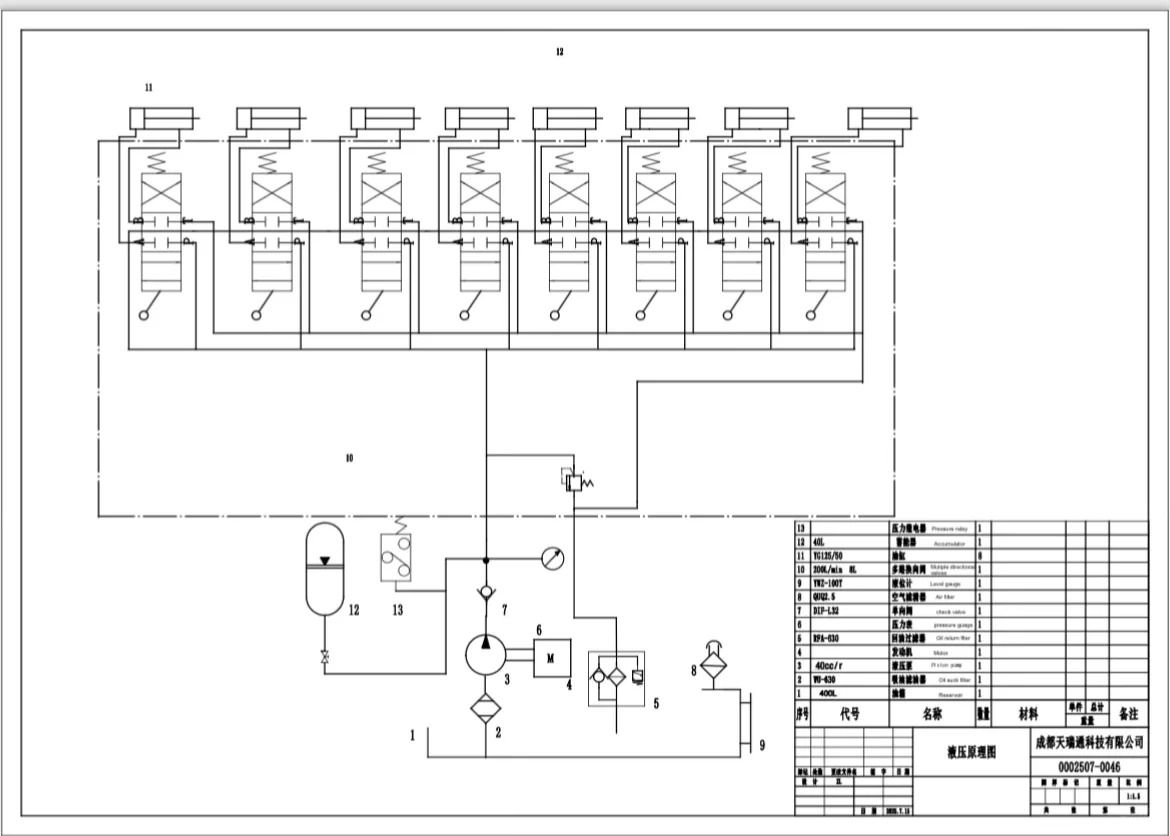 液压系统设计，设计原理图，设计油缸图