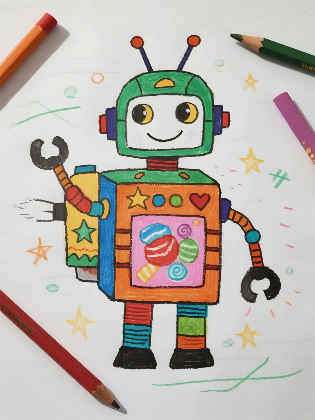 儿童创意手绘机器人