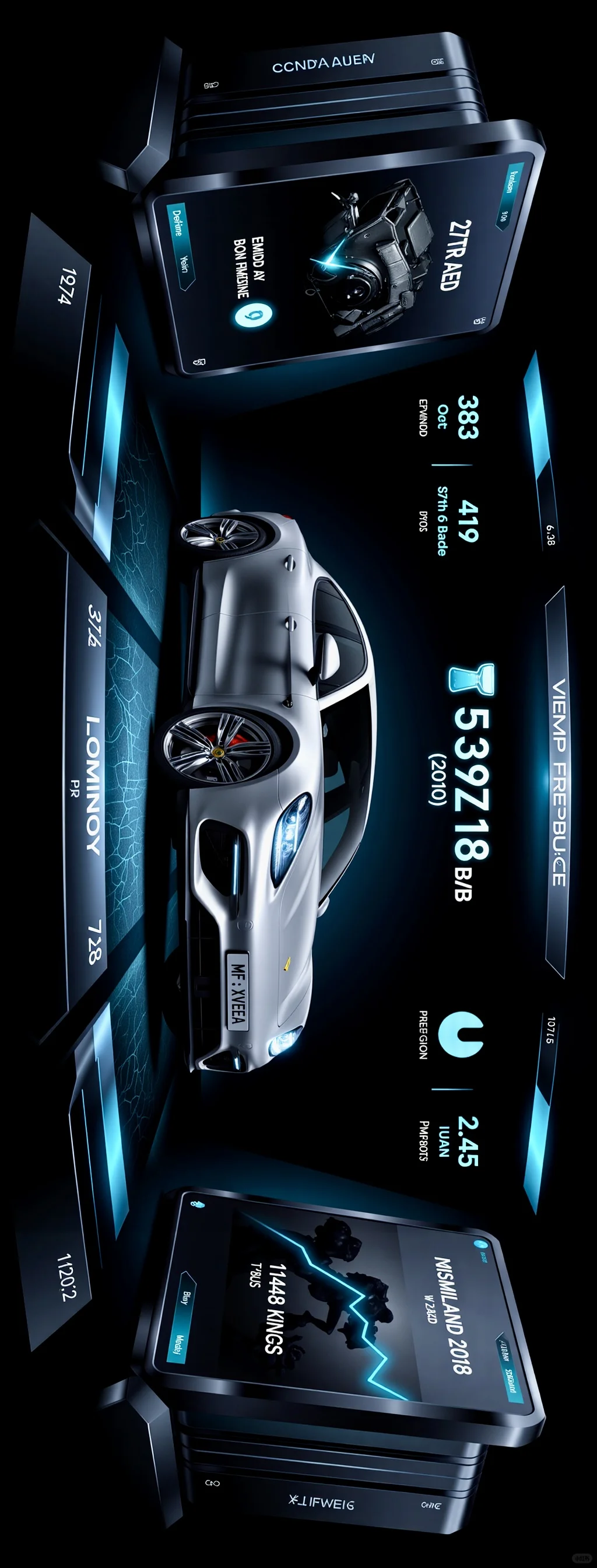 【SD练习】HMI概念设计~黑蓝科技风