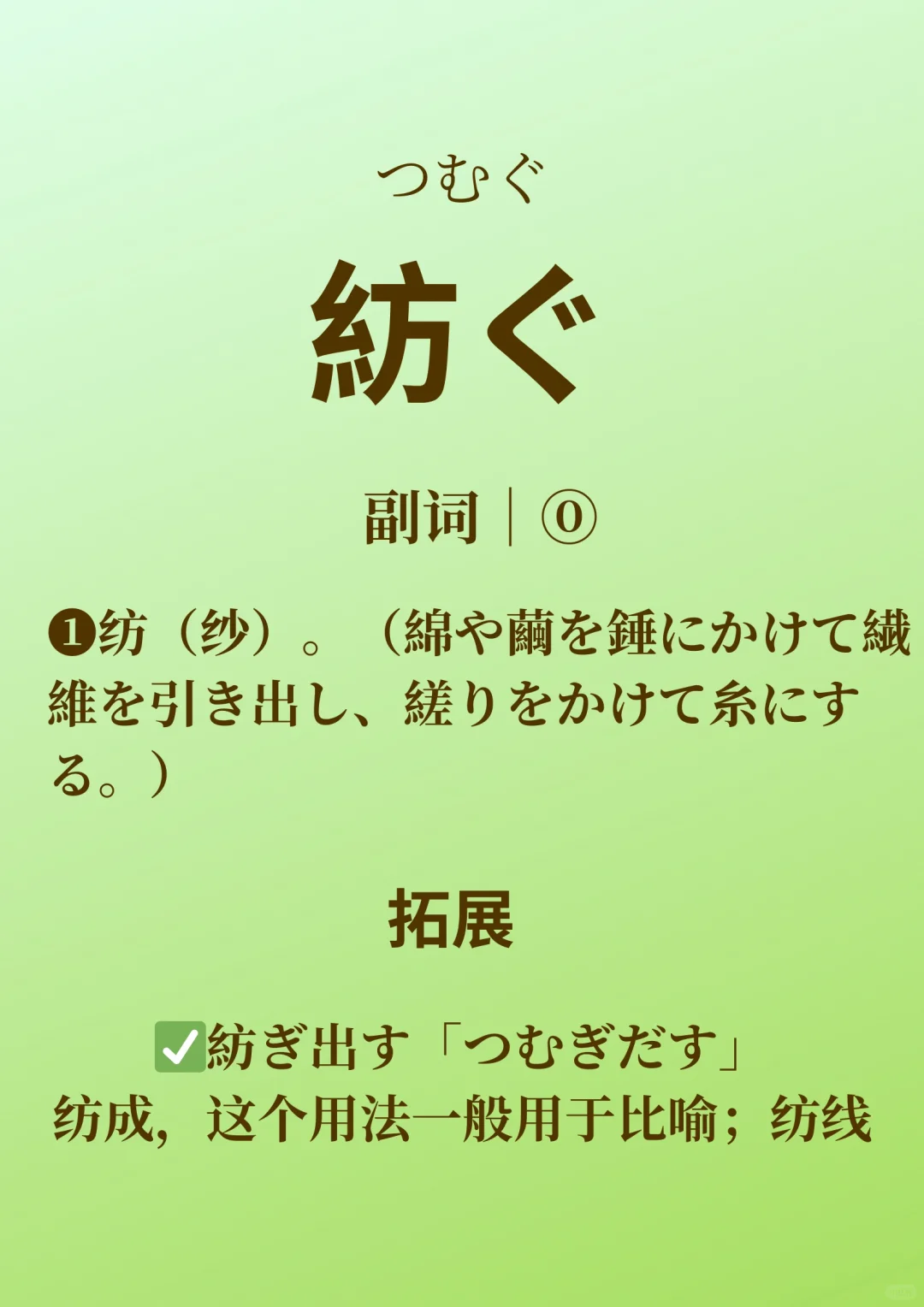 日语单词打卡｜紡ぐ