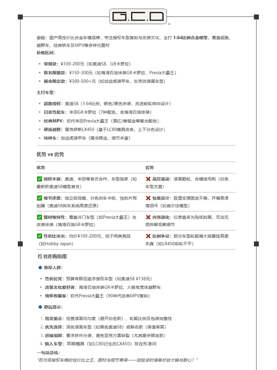 ?车模品牌大盘点，睁大眼睛入坑不亏（二