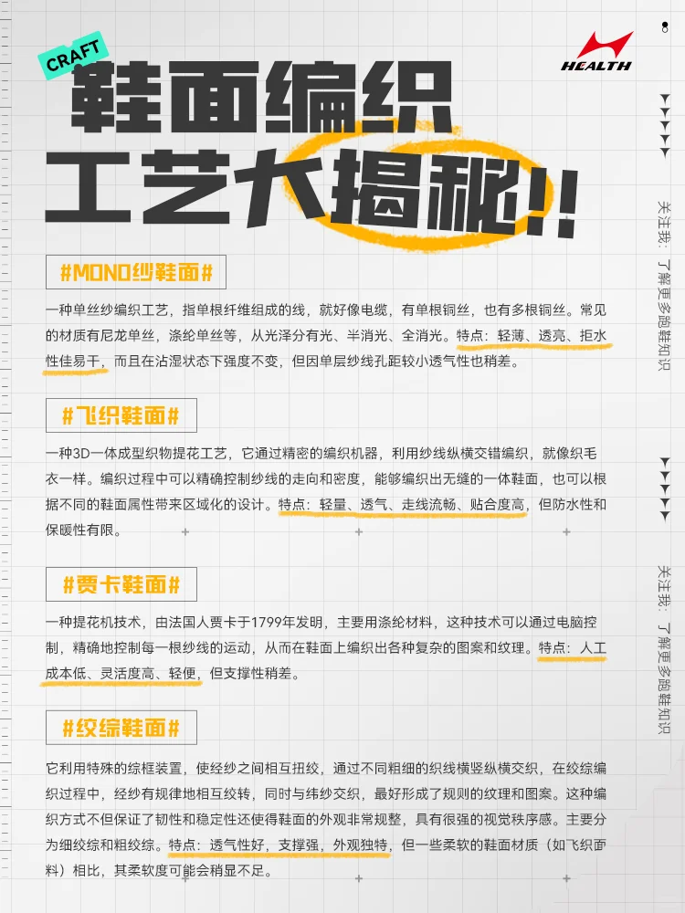 你知道鞋面的编织工艺有哪些吗❓