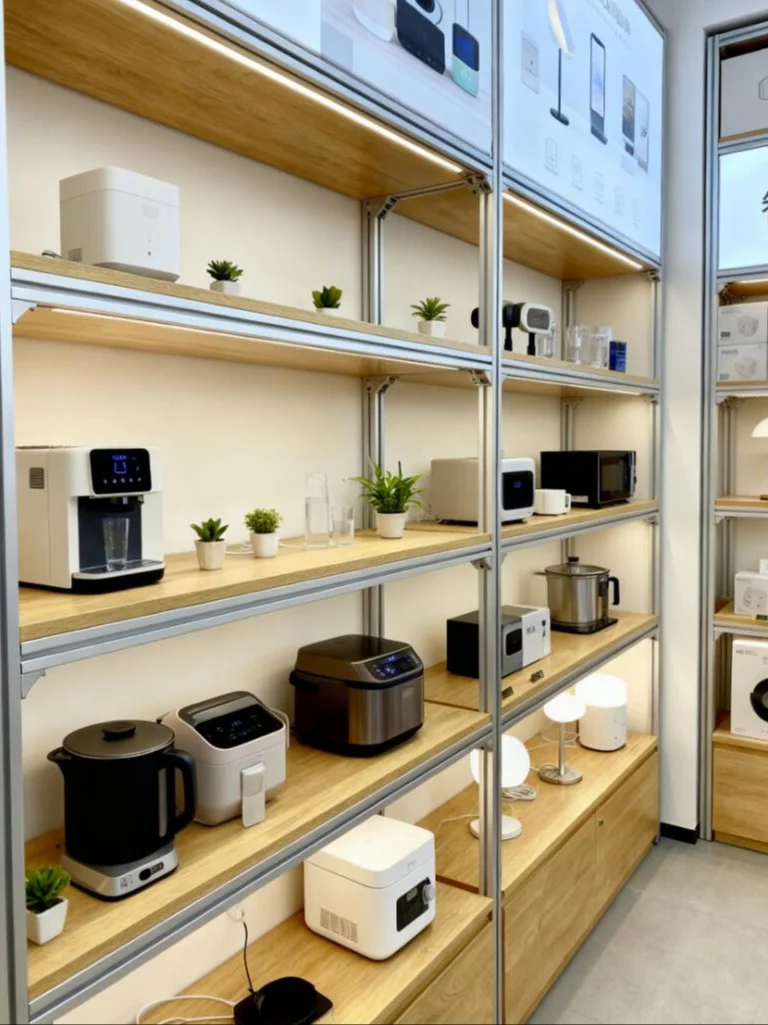 智能家居店陈列架|这展示架把科技感与质感