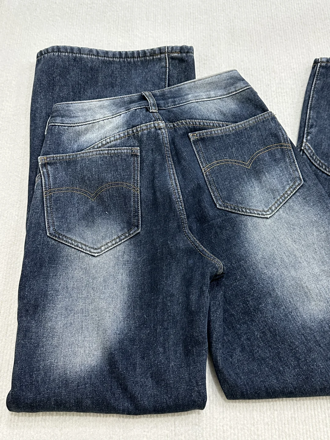 测评已出 不是平替 水泥灰加绒加厚牛仔裤