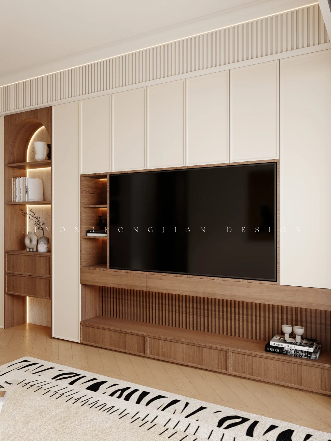 开间2.9米!也能做中古风玄关餐边一体柜❤️