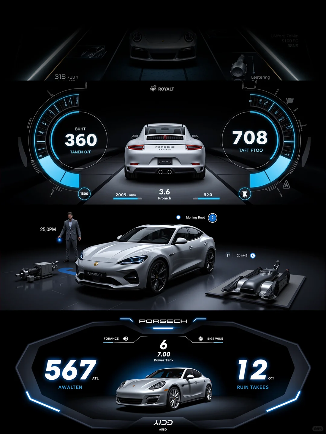 【SD练习】HMI概念设计~黑蓝科技风