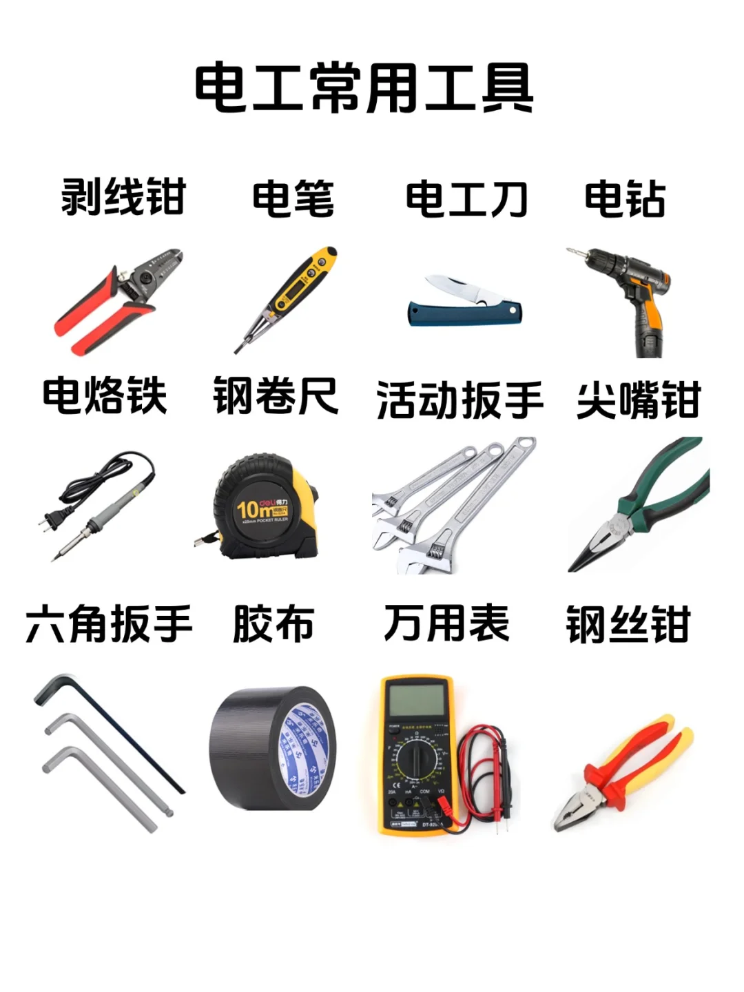 电工工具合集来啦～电工日常工作中超实用！