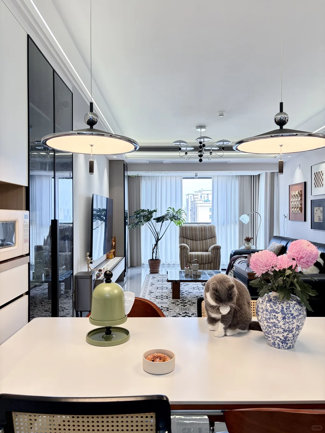 85㎡小户型,客餐厅一体就这样布置吧~