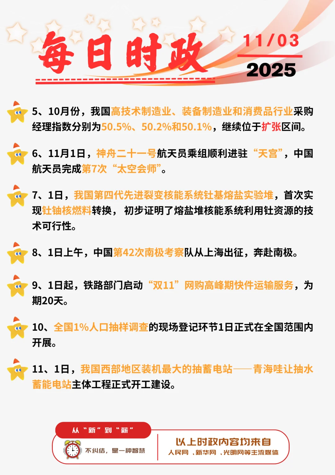 ?每日时政打卡 | 2025年11月3日