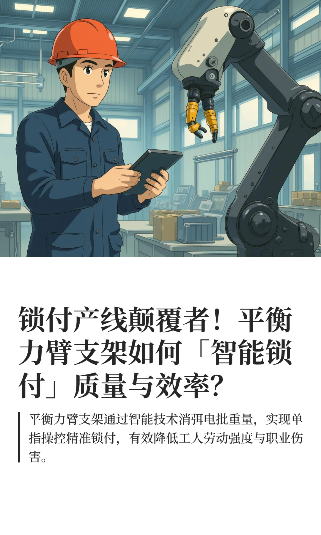 锁付产线颠覆者！平衡力臂支架如何「智能锁