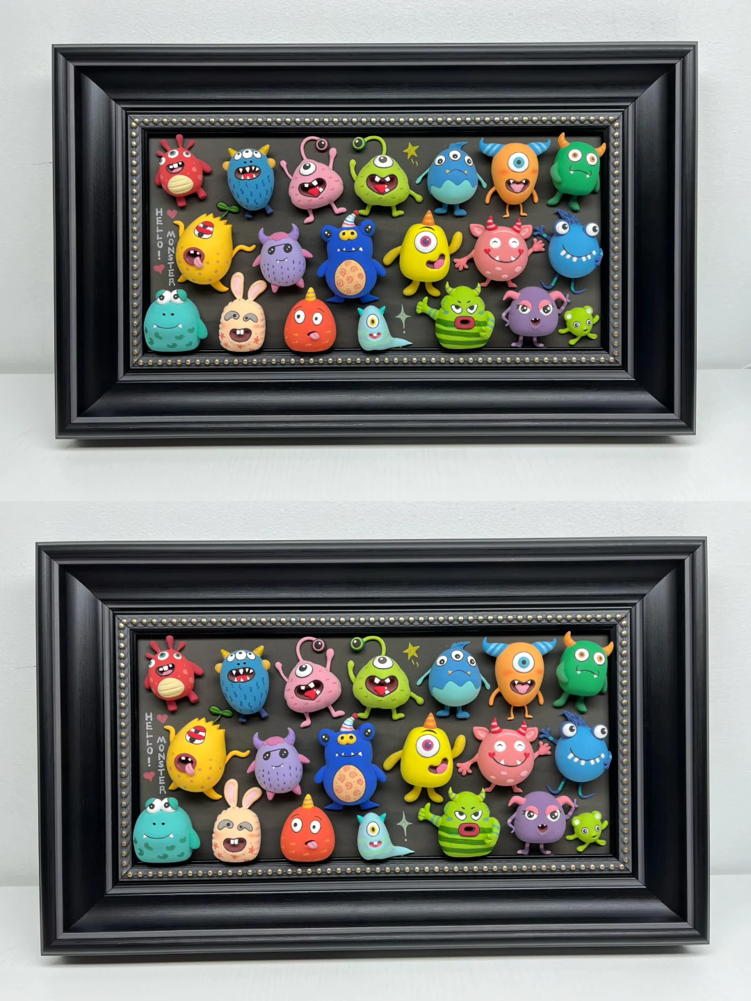 挑战做100幅粘土画之小怪兽?｜⬅️划附过程图