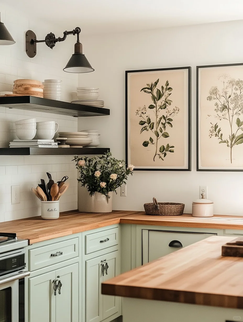 好温馨|用复古元素打造现代农舍厨房