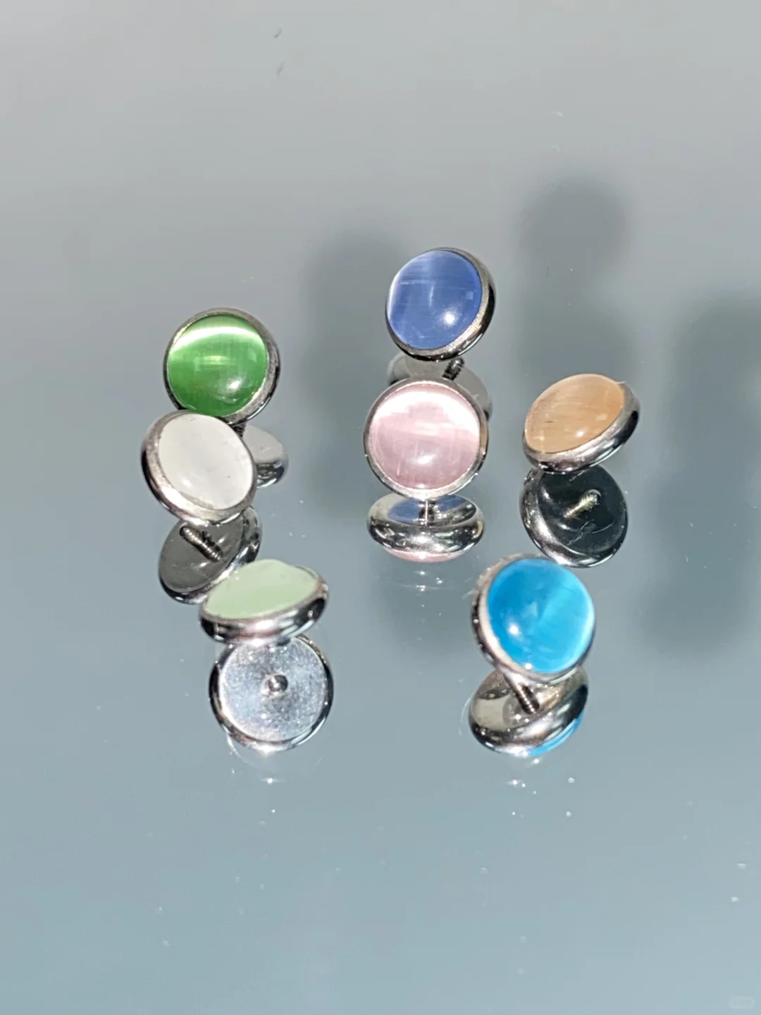 秋日氛围感神器！钛合金猫眼石耳钉太绝了