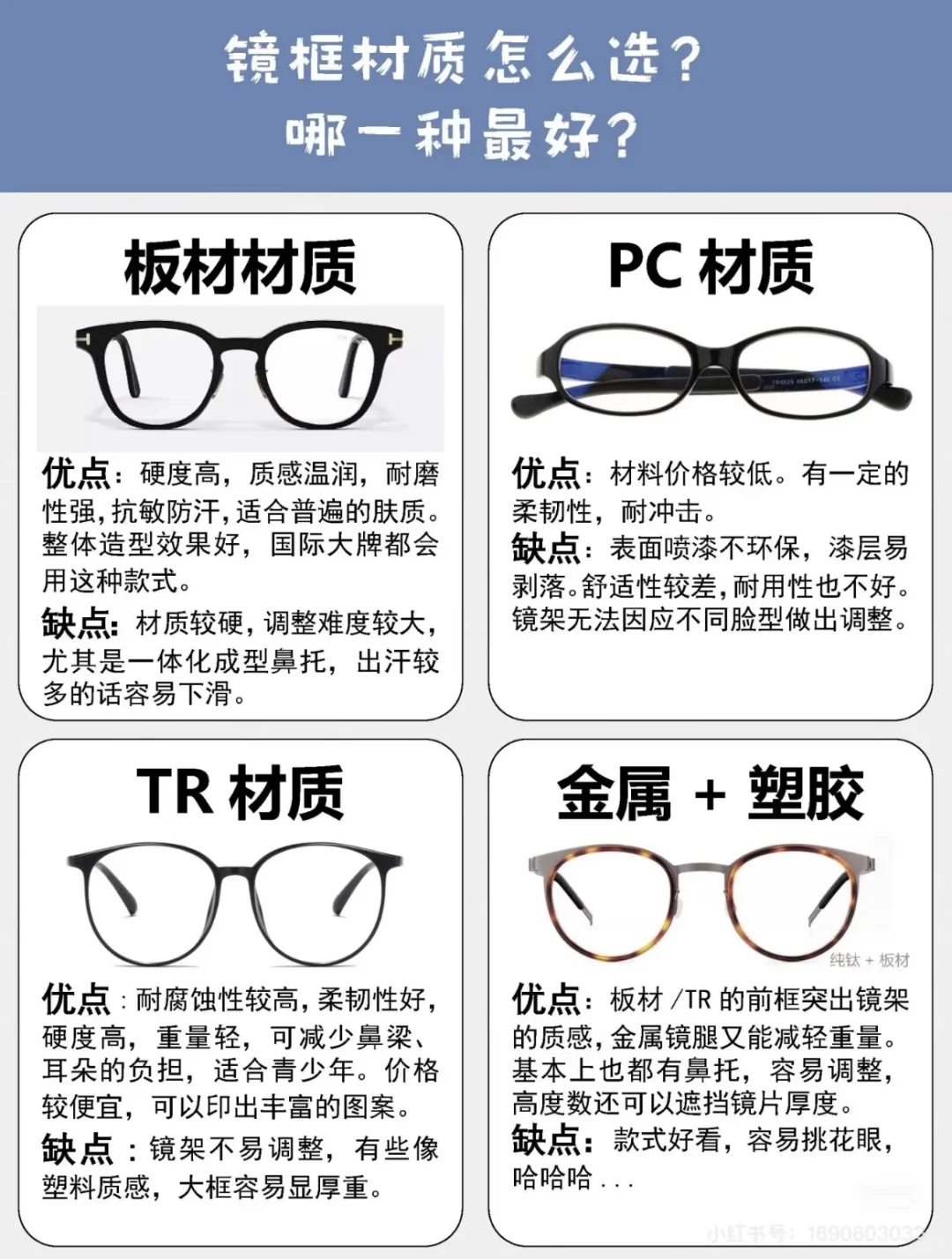 一篇教会你镜框材质怎么选❓