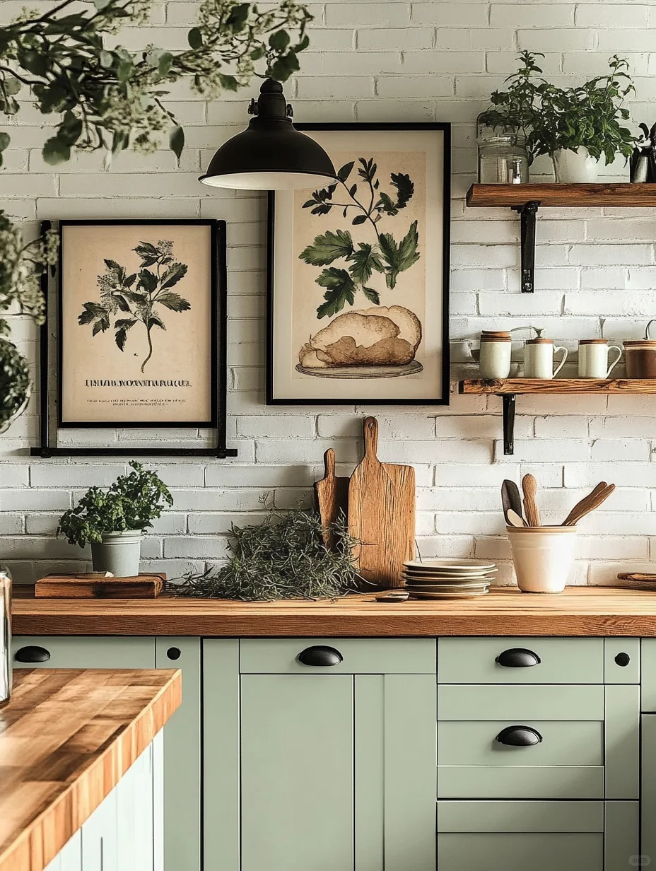 好温馨|用复古元素打造现代农舍厨房