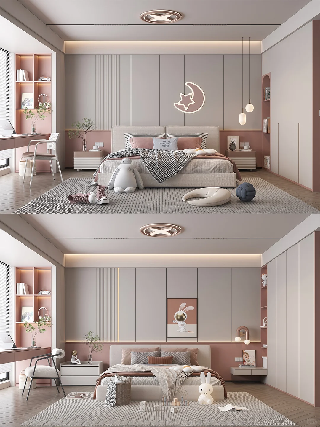 推荐18款色彩温柔、氛围浪漫的女儿房设计。