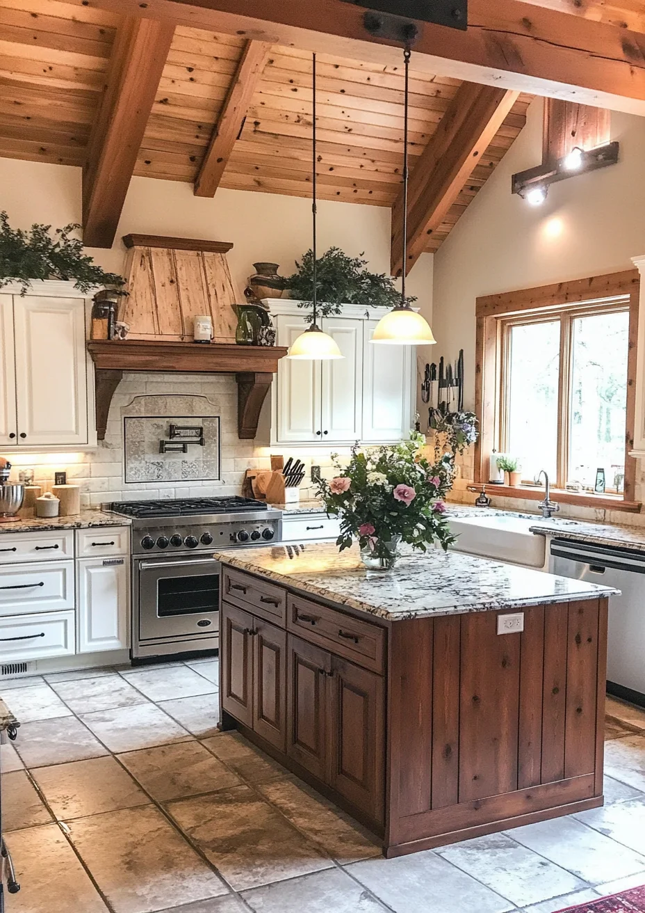 好温馨|用复古元素打造现代农舍厨房