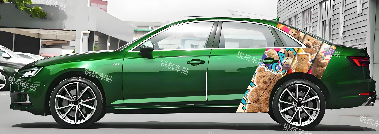 玩具熊+灰太狼c柱拉花定制