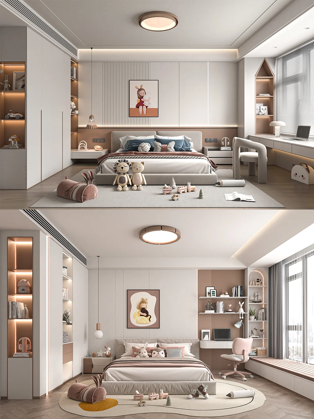 推荐18款色彩温柔、氛围浪漫的女儿房设计。