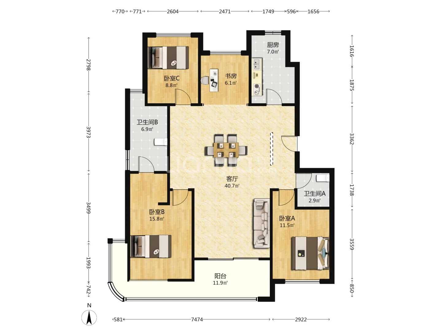 上海二手房|绿地海珀黄浦|建面138.38 平