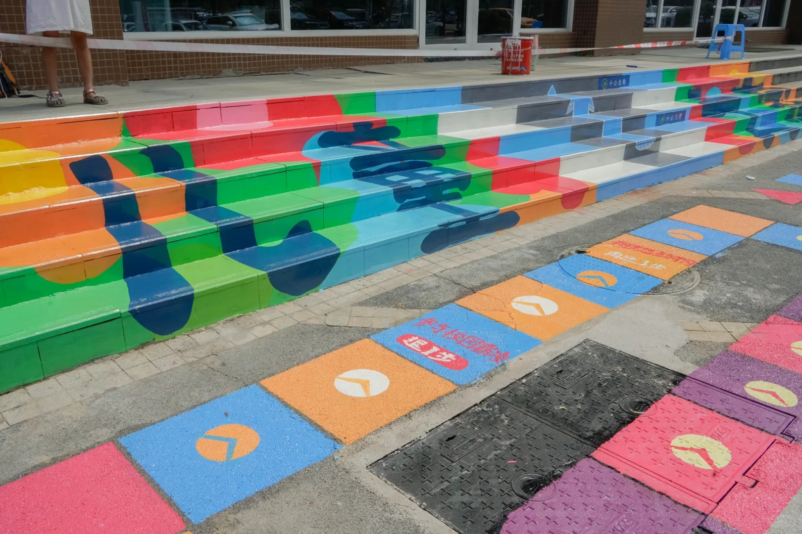 地面游戏彩绘,真的火起来了??