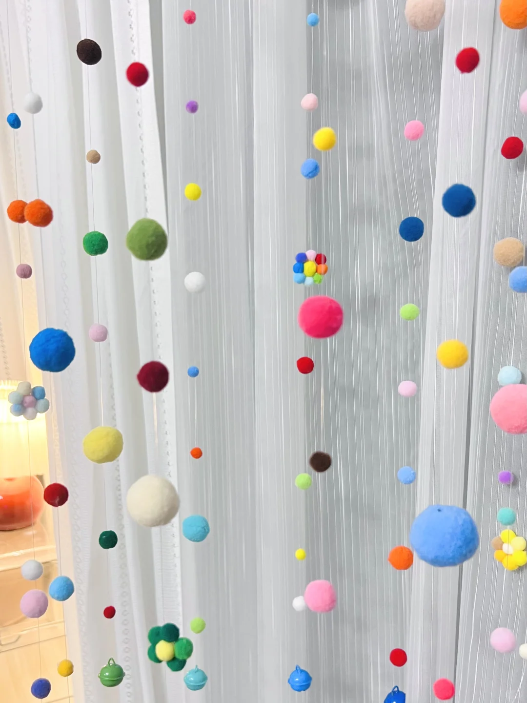 ?DIY手工教程|哄小宝宝的毛球风铃?