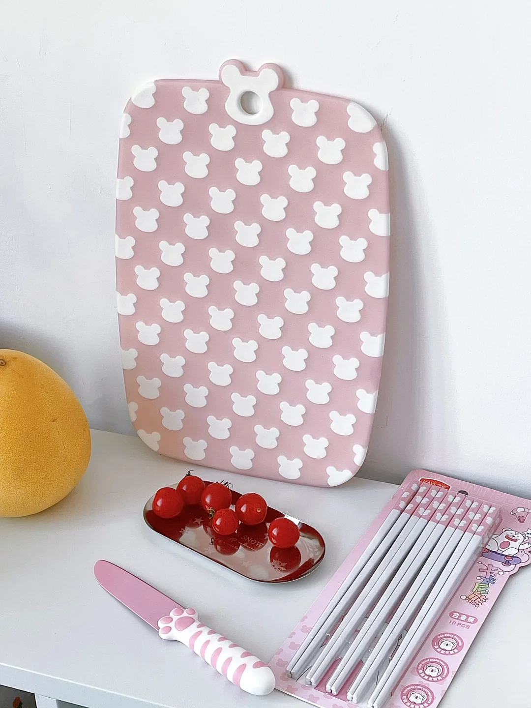 我的粉色菜板真的很好用耶！