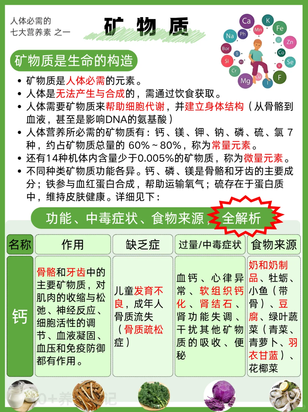 人体必需七大营养素之一，矿物质，全面解读