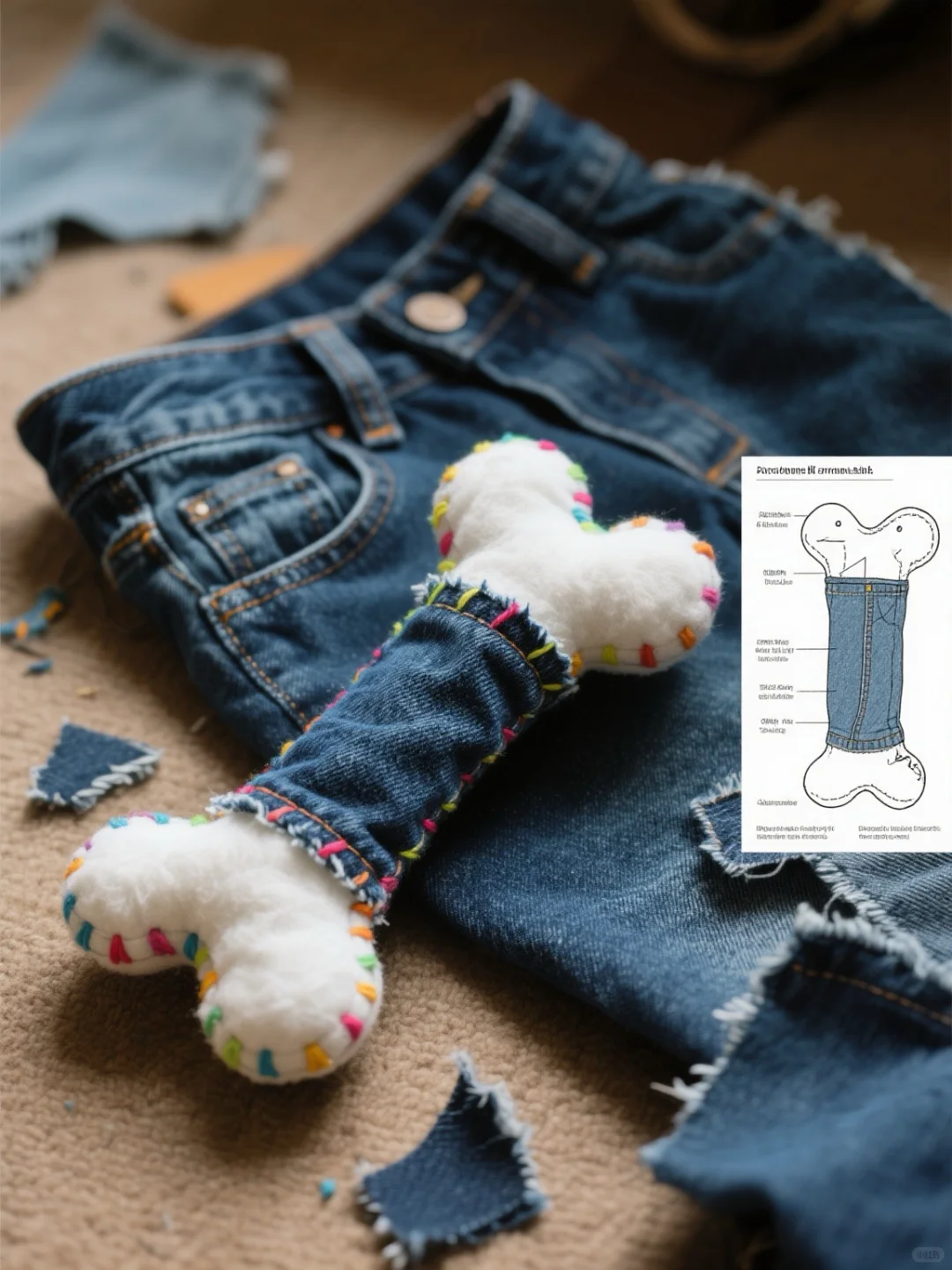 用牛仔裤做宠物玩具，你见过吗？