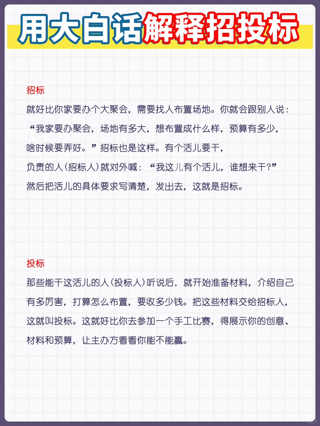 用大白话解释招投标~